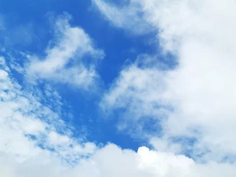 Fog floats under the clouds Stock Photos