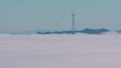 Fog Flowing Through Golden Gate Bridge in San Francisco Stock Footage 316644675