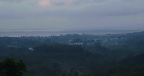 Fog in the forest and mountains to the horizon, Thailand Stock Footage 234867553