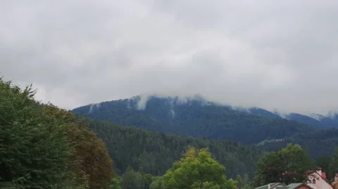 Fog formation over the mountains after a rain. Timelapse Stock Footage 41256773