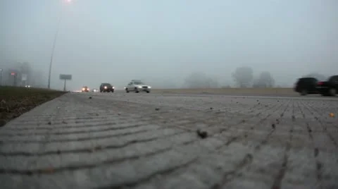 Fog on Freeway Video stock 22035900