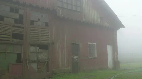 Fog in front of old Train Repair Station Stock-Footage 24818964