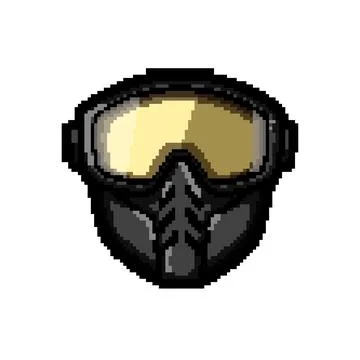 Fog goggles ski pixel art vector illustration Illustration