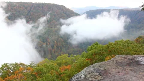 Fog in the gorge Stock Footage 8852685