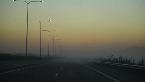 Fog on the highway Stock Footage 217656166