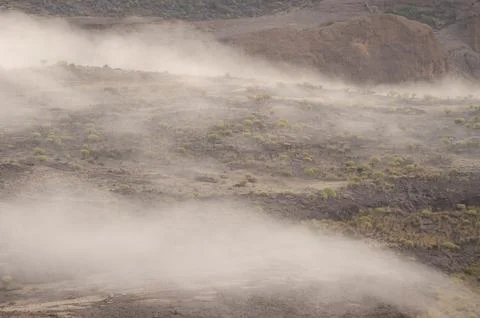 Fog in a hill. Stock Photos