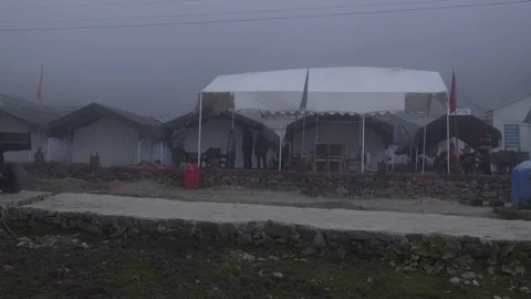 Fog at Himalayan Hills Stock Footage 123271876