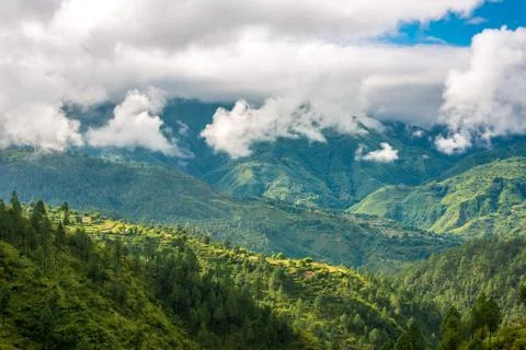 Fog in Himalayas Stock Photos