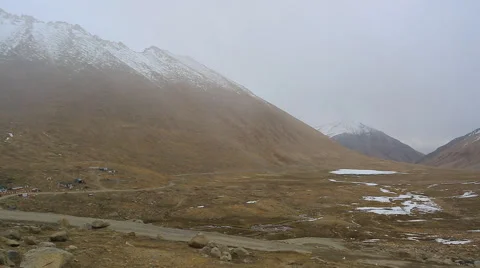 Fog in the Intermountain Chang La Pass Stock Footage 46990193