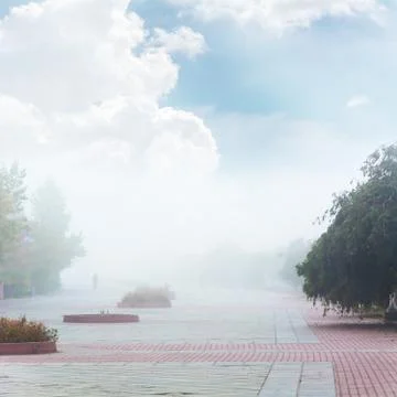 Fog in Kiev Foto stock
