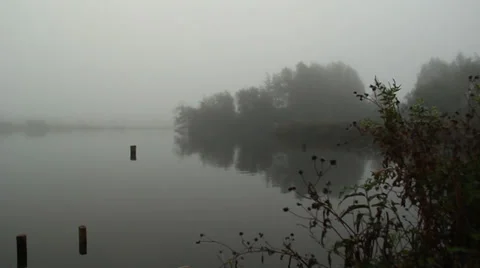 Fog on lake (11).mp4 Stock Footage 31971622