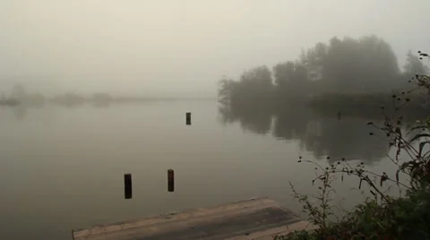 Fog on lake (12).mp4 Stock Footage 31941096