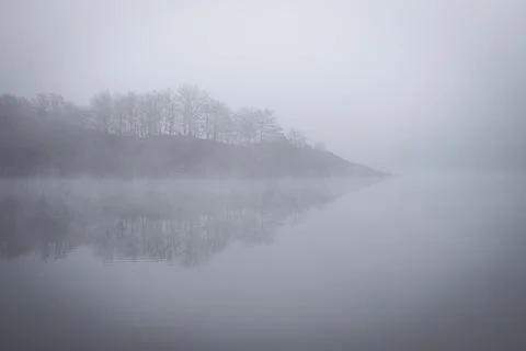 Fog on a lake Stock Photos