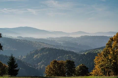Fog in the landscape Stock Photos