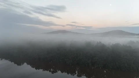 Fog Layers Over Tropical Forest. Stock Photos