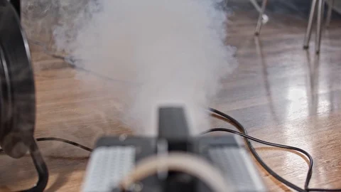 Fog machine working at home Stock Footage 106256423