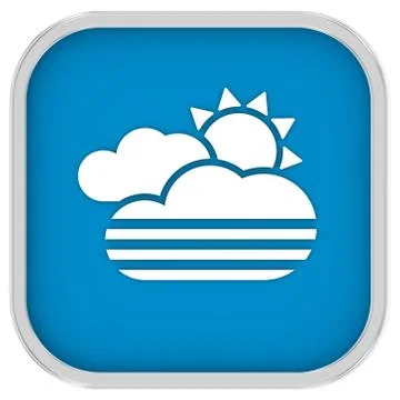 Fog, mainly cloudy with sunny intervals sign Illustrazione stock