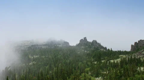 Fog motion over a mountains, full hd time lapse. Stock Footage 47981190