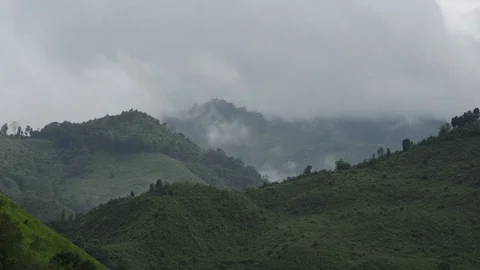 Fog on the Mountain at Doi Puka Timelapse Stock Footage 80249385