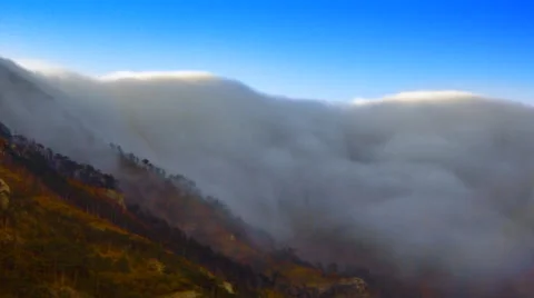 Fog on the mountain Stock Footage 55346735