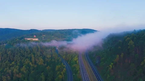 Fog on the mountain Stock Footage 283510482