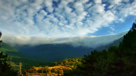 Fog on the mountain FullHD Video stock 24686241