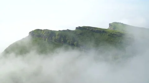 Fog On The Mountain Lake Video stock 137648675