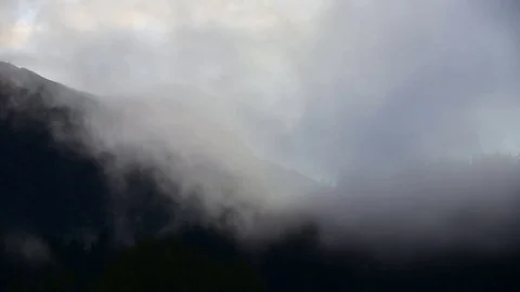 Fog on mountain top Stock Footage 80896419