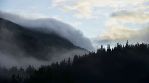 Fog on mountain top Stock Footage 80896420