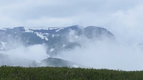 Fog in the mountain tundra Stock-Footage 116552771