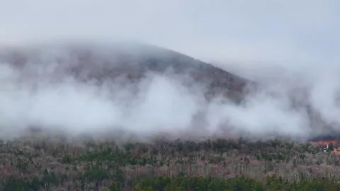 Fog in the Mountains from a Drone in 4K Stock Footage 268843488