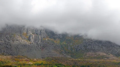 Fog in mountains Stock Footage 80991795