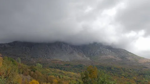 Fog in mountains Stock Footage 80998953