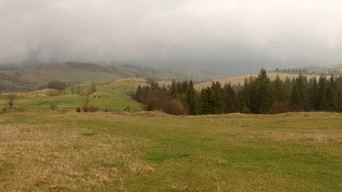 Fog in the mountains. Panorama. Stock Footage 76444802