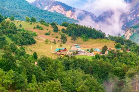 Fog in mountains Stock Photos