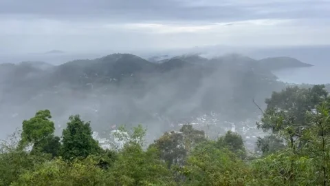 Fog in the mountains of Phuket Video stock 268811765