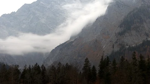 Fog in the mountains, timelapse Stock Footage 98296286