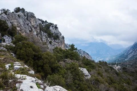 Fog in the mountains of turkey Stock Photos
