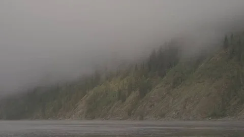 Fog moving over a forest. Видео 69216291