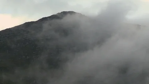 Fog Obscuring Mountain Peak Stock Footage 115624758