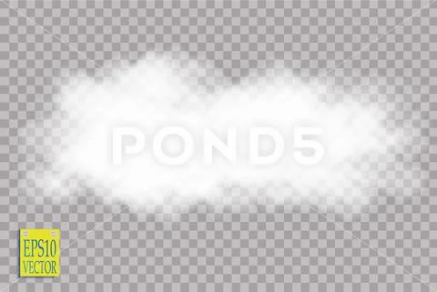 Fog or smoke isolated transparent special effect. White vector cloudiness, mist Stock Illustration