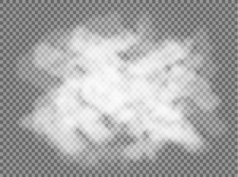 Fog or smoke isolated transparent special effect. White vector cloudiness, mi Ilustración de archivo
