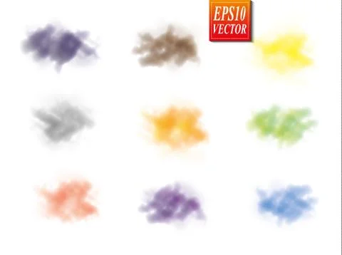 Fog or smoke isolated transparent special effect. White vector cloudiness, mi Illustrazione stock
