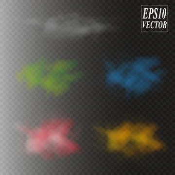 Fog or smoke isolated transparent special effect. White vector cloudiness, mi Ilustración de archivo