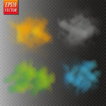 Fog or smoke isolated transparent special effect. White vector cloudiness, mi Ilustración de archivo
