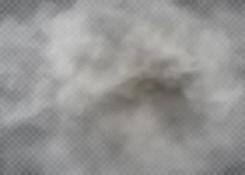 Fog or smoke isolated transparent special effect. White vector cloudiness, mist Stock Illustration
