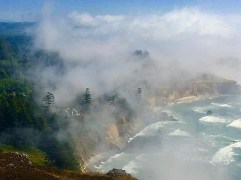 Fog on the Oregon Coast Stock Photos