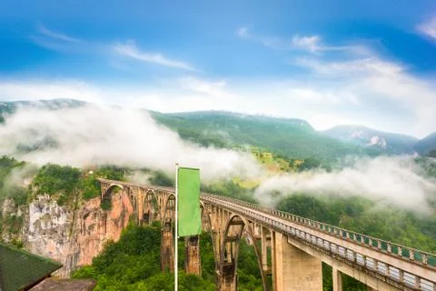 Fog over bridge Stock Photos