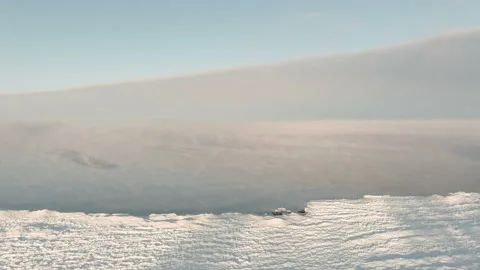 Fog over calm sea in cold winter day Stock-Footage 148163000