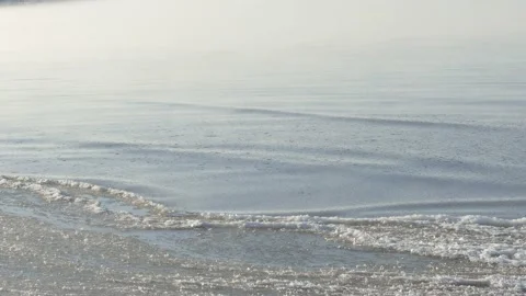 Fog over calm sea in cold winter day Stock Footage 148527448